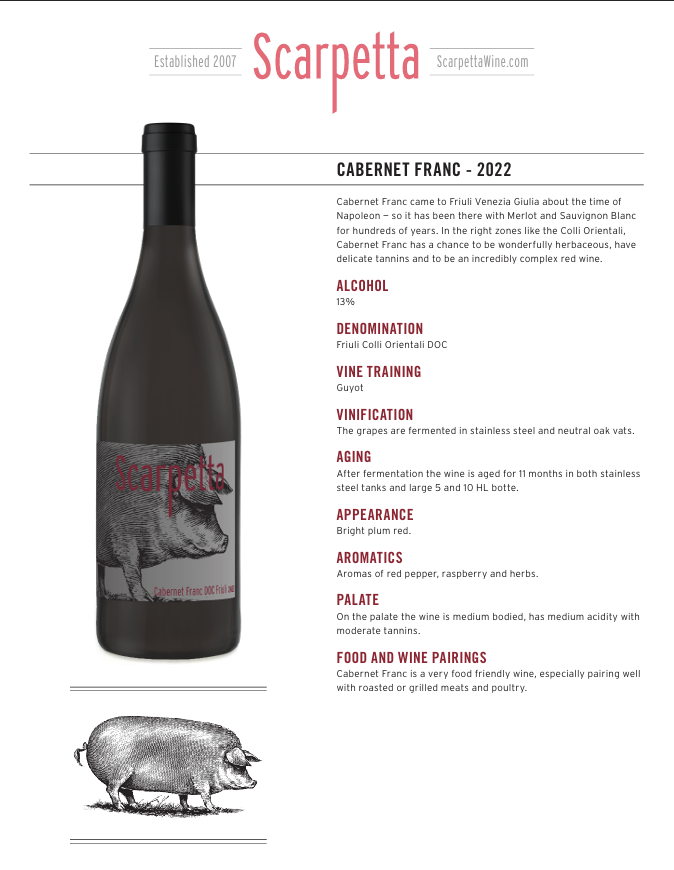 2022 Scarpetta Cabernet Franc